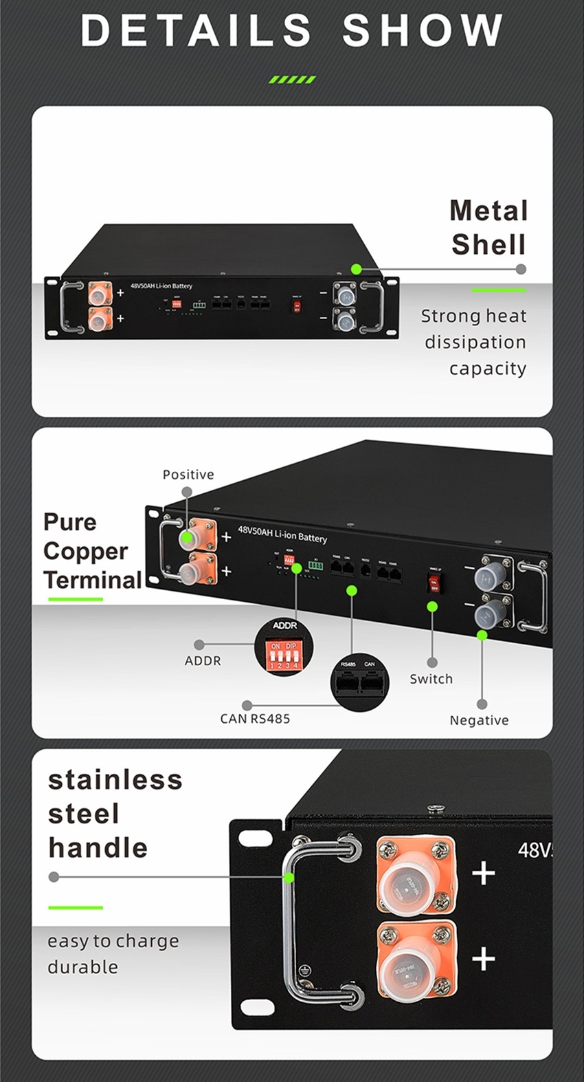 Telecom battery: 48v 50ah lifepo4 battery | 48v 50ah lithium ion battery