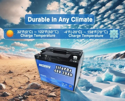 48v 20ah lithium bttery temperature range