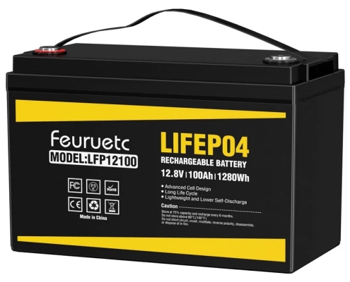 Feuruetc 12v 100ah lifepo4 battery