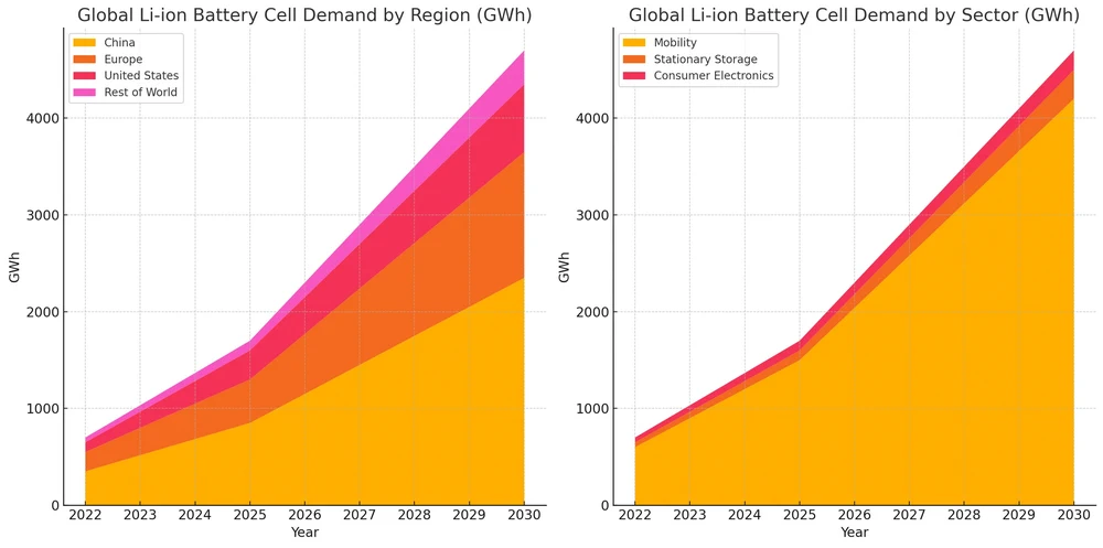 Growth of lithium battery demand